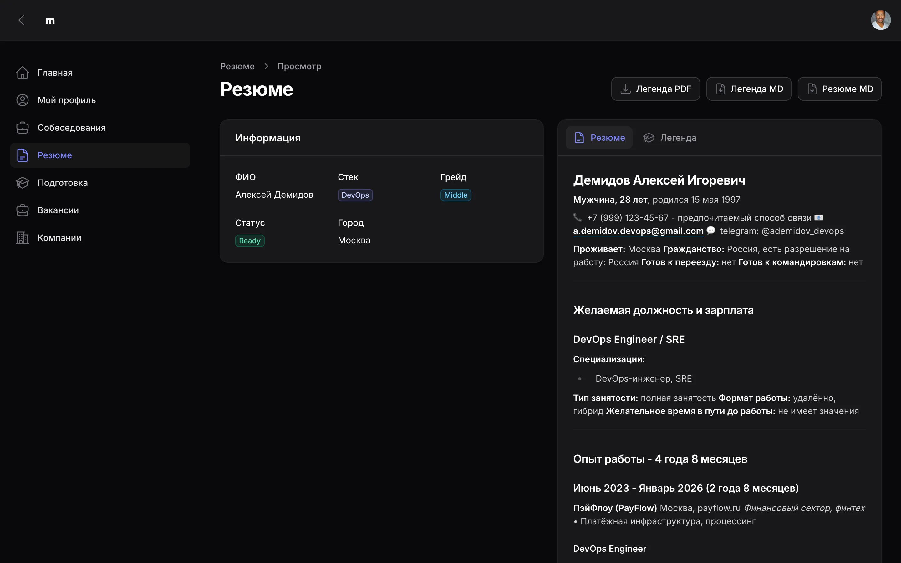 AI-генерация резюме